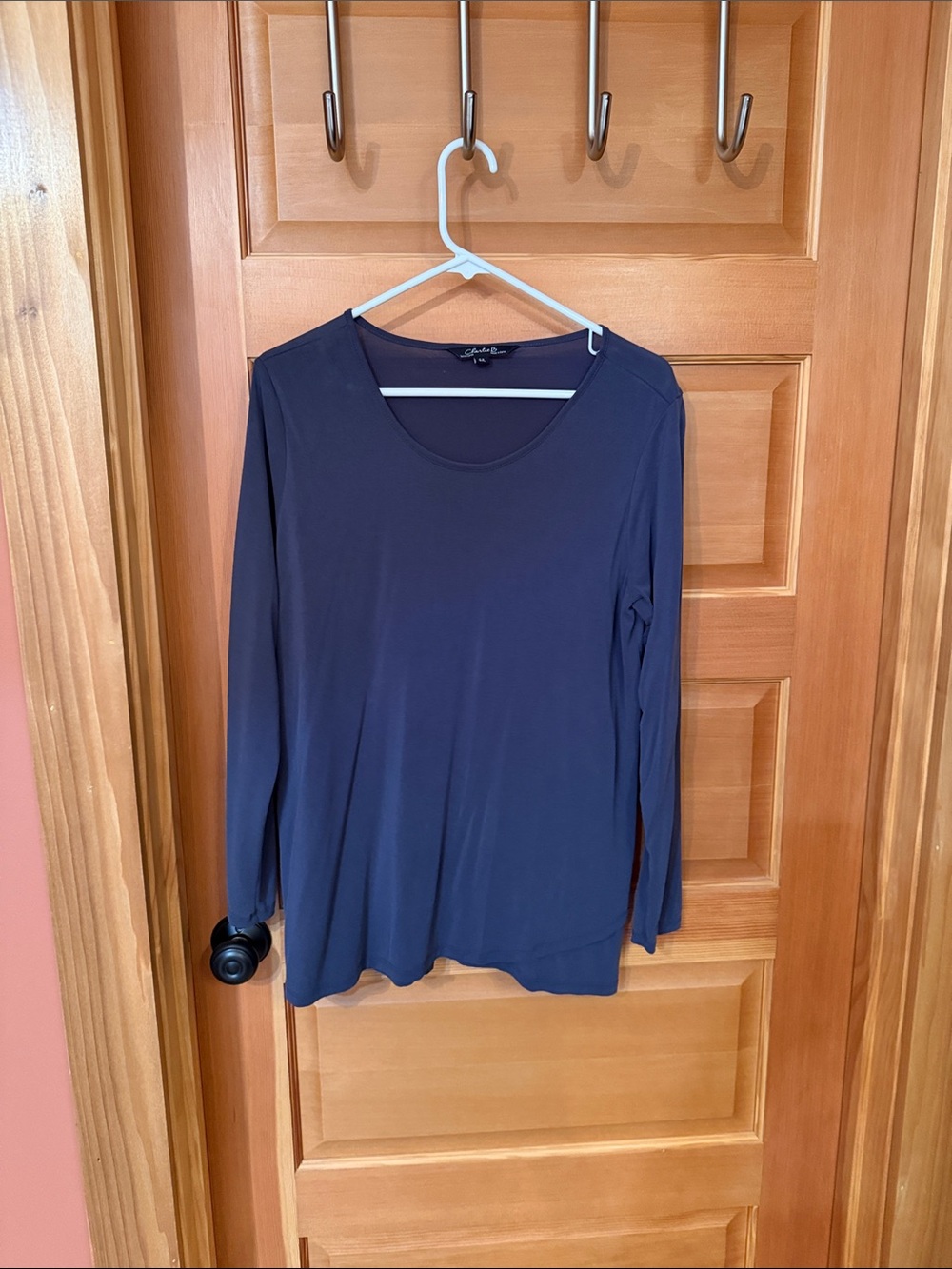 CHARLIE B black Long Sleeve Scoop Neck Tunic Top